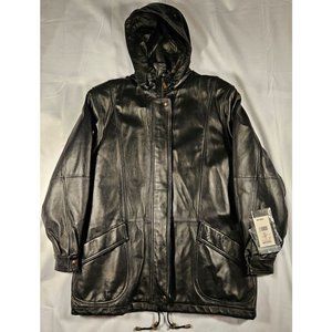 Northern Glades Leather Jacket W/Hood and Zip-Out Warmer - NWT - Size L